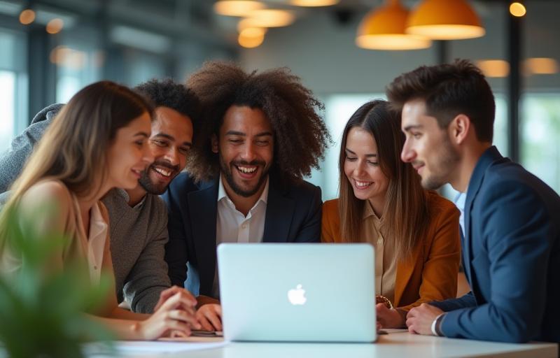 Personnes collaborant de manière productive sur un projet